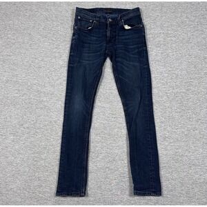 Nudie Jeans Mens 30x32 Tag (30x31 Fit) Blue Denim Tight Terry Skinny Stretch